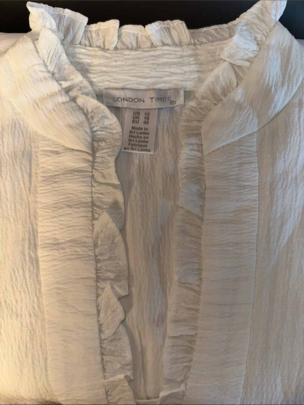 London Times White Ruffled Women's maxi dress